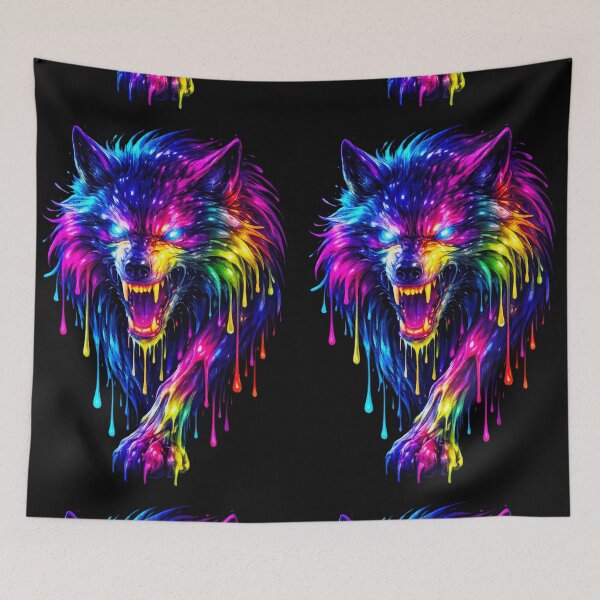 Item preview, Trippy Wolf in Liquid Psychedelic fury  designed and sold by SHHCreations.