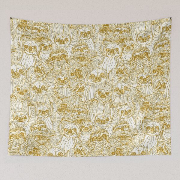 Item preview, just sloths gold white designed and sold by scrummy.