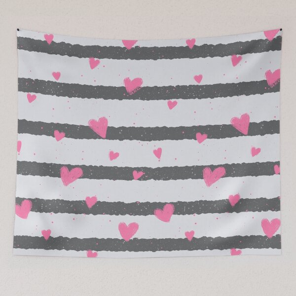 Item preview, Chic Stripes and Hearts (Pink) designed and sold by JanGrackle.