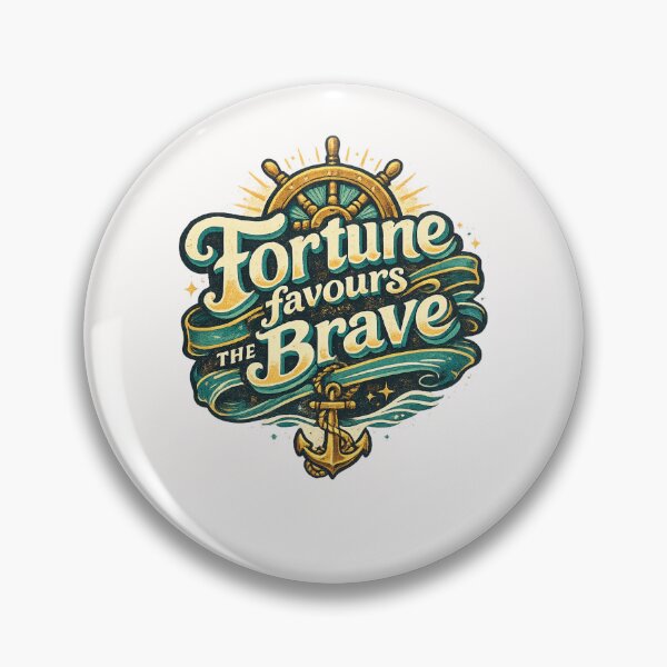 Item preview, Fortune Favours The Brave Nautical Quote Latin Virtus Maritime Theme designed and sold by Places On Earth.