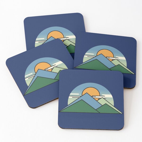 Item preview, Geometric Mountains – Minimalist Sunset Landscape designed and sold by Dogandesighn.