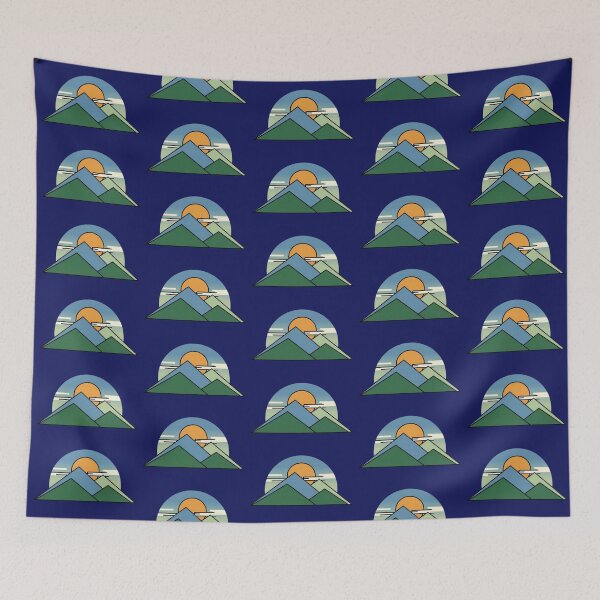 Item preview, Geometric Mountains – Minimalist Sunset Landscape designed and sold by Dogandesighn.