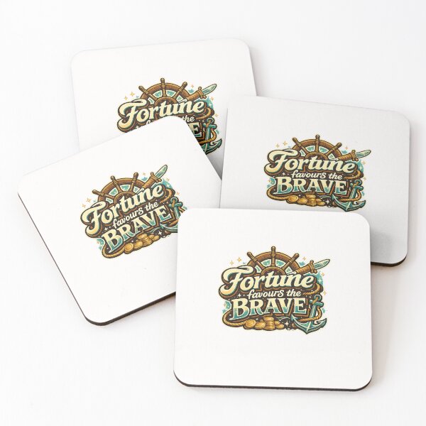 Item preview, Fortune Favours The Brave Pirate Nautical Adventure Latin Proverb Quote designed and sold by Places On Earth.