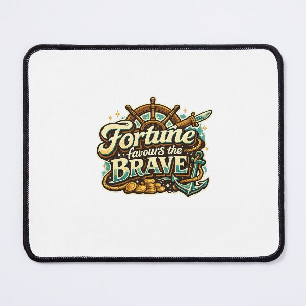 Item preview, Fortune Favours The Brave Pirate Nautical Adventure Latin Proverb Quote designed and sold by Places On Earth.
