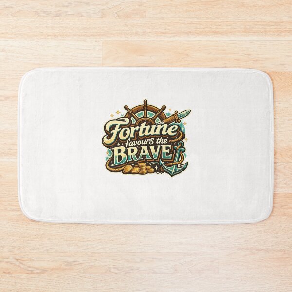 Item preview, Fortune Favours The Brave Pirate Nautical Adventure Latin Proverb Quote designed and sold by Places On Earth.