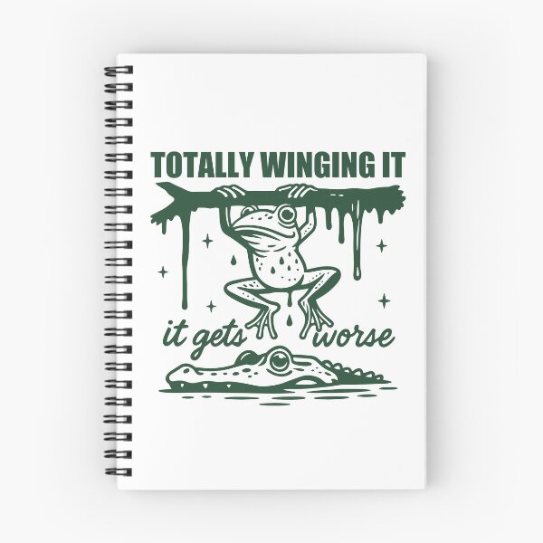 Item preview, Totally Winging It Gets Worse Dark Humor Funny Frog Meme designed and sold by gunaone-design.
