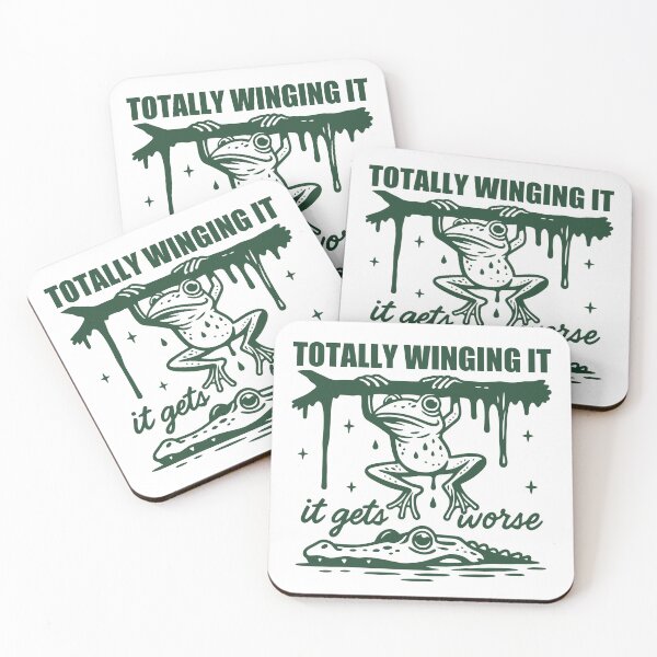 Item preview, Totally Winging It Gets Worse Dark Humor Funny Frog Meme designed and sold by gunaone-design.