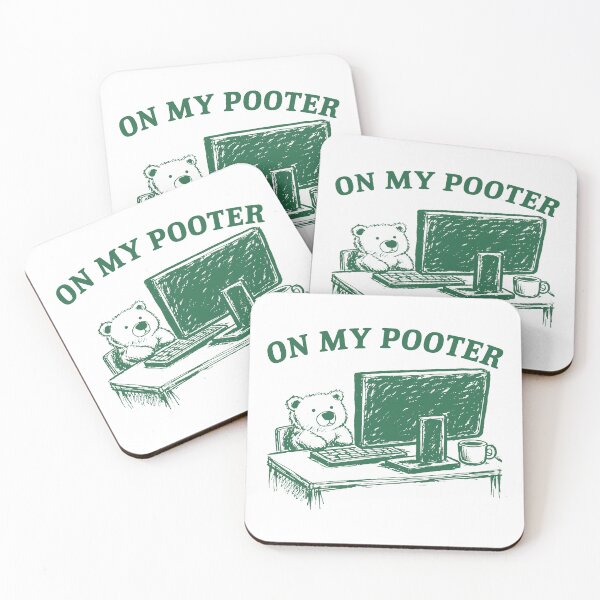 Item preview, On My Pooter Funny Bear Computer Meme designed and sold by gunaone-design.
