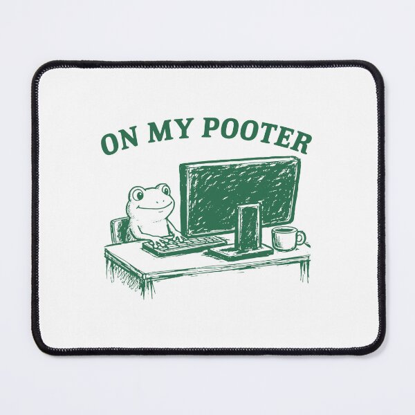 Item preview, On My Pooter Funny Frog Computer Meme designed and sold by gunaone-design.
