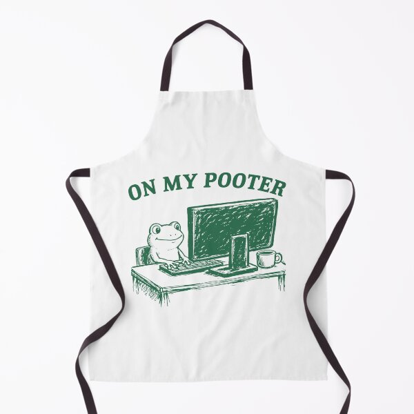 Item preview, On My Pooter Funny Frog Computer Meme designed and sold by gunaone-design.