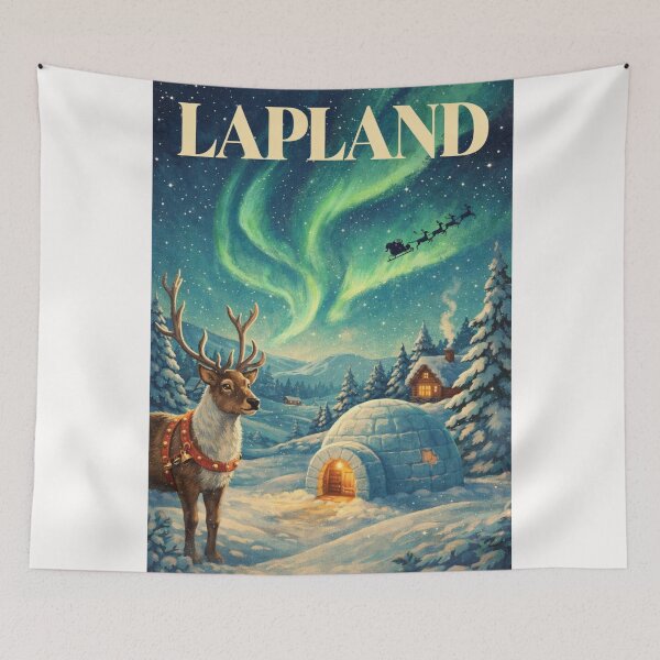 Item preview, Lapland Finland Arctic Circle Aurora Borealis Rovaniemi Winter Wonderland designed and sold by Places On Earth.