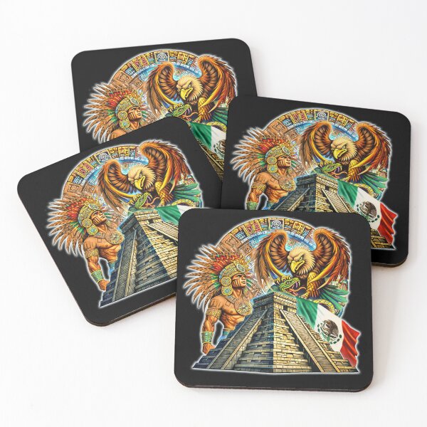 Item preview, Aztec Warrior Calendar Mexico Mexican Flag Mayan Azteca designed and sold by HechoEnAztlan.