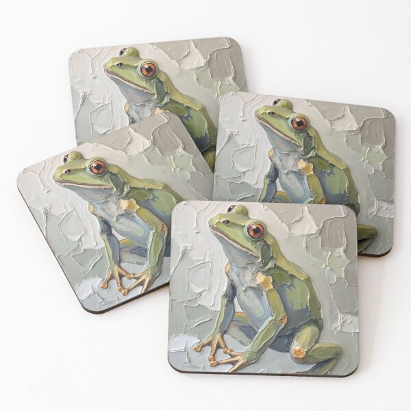 Item preview, Modern Frog Wall Art – Abstract Split Tone Canvas Painting Nature Inspired Decor designed and sold by TS68.