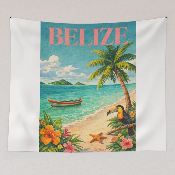 Item preview, Belize Caribbean Coast Ambergris Caye San Pedro Barrier Reef Tropical Beach designed and sold by Places On Earth.