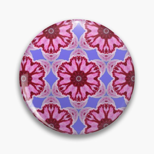 Item preview, Pink Floral Pattern on Blue - Soft Botanical Repeat designed and sold by SilentBloomLab.
