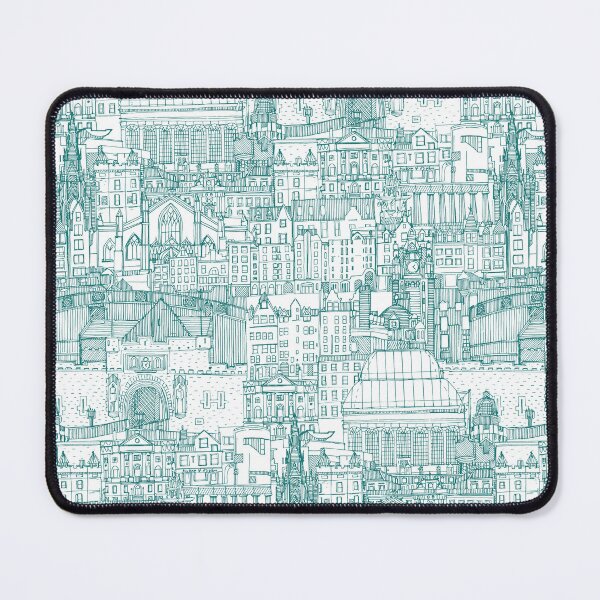 Item preview, Edinburgh toile teal white designed and sold by scrummy.