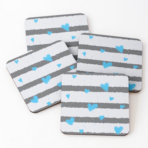 Item preview, Chic Stripes and Hearts (Blue) designed and sold by JanGrackle.