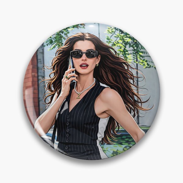 Item preview, Anne Hathaway from The Devil Wears Prada 2 walking around town (fan art) designed and sold by PopCultureAndStuff.