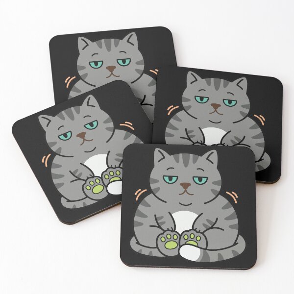 Item preview, Indifferent Grey Cat Meh Expression - Minimalist Bored Kitty designed and sold by AdriqnArt.