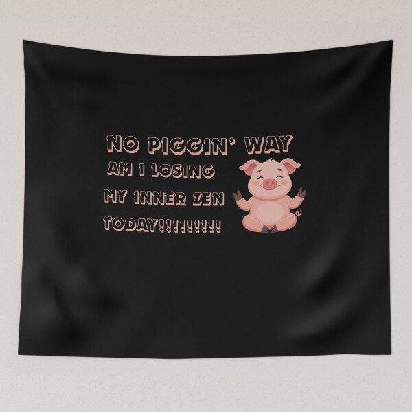 Item preview, No Piggin Way Pig Humour, funny pig zen yoga pose designed and sold by Imemewell.
