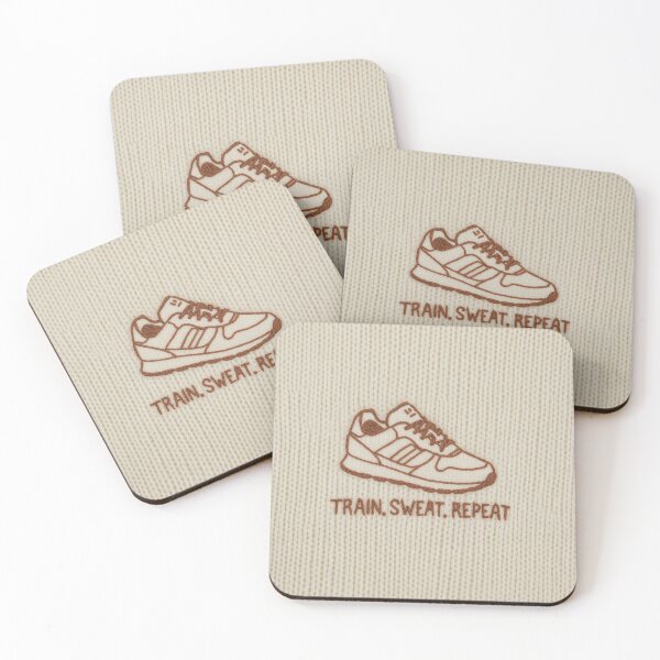 Item preview, Running Trainers Sticker – Embroidered ‘Train. Sweat. Repeat’ Design designed and sold by HOODYBUDSTYLES.