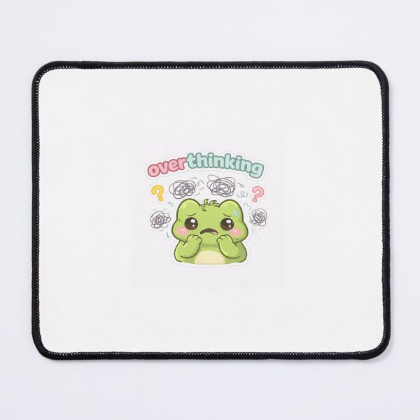 Item preview, Anxious Kawaii Frog “Overthinking” with Doodles | Cute Anxiety Frog Sticker designed and sold by AidaAviles.