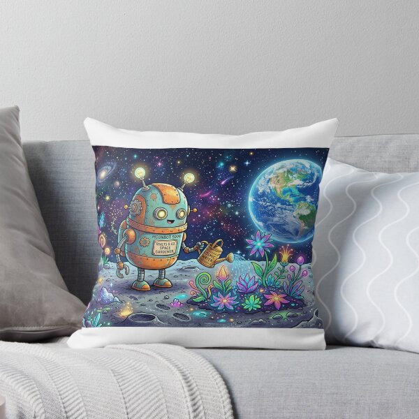 Item preview, Retro Robot Garden designed and sold by QuirkyCosmos.