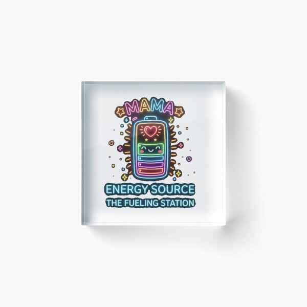 Item preview, Mama Energy Source - Neon Mother's Day Battery Design designed and sold by Mossypixels.