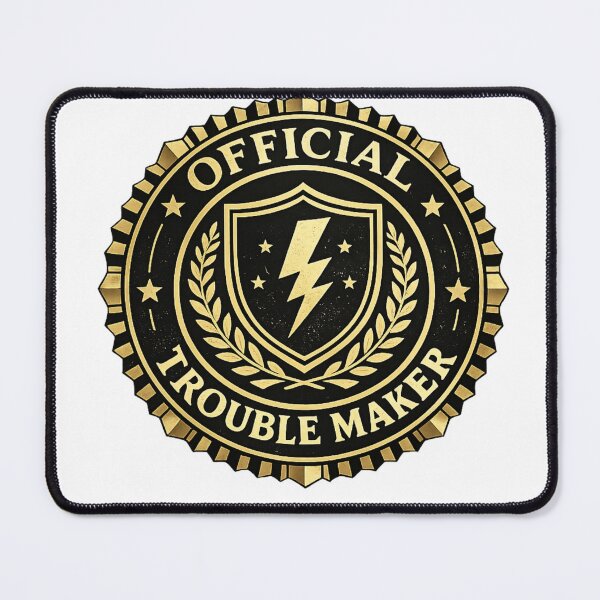 Item preview, Official Trouble Maker Funny Badge Design designed and sold by RottenThreads.