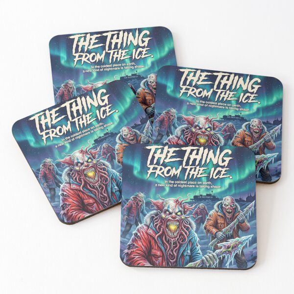 Item preview, The Thing From The Ice Retro 80s Alien Clown Horror Movie Poster designed and sold by OUTPOST-31.