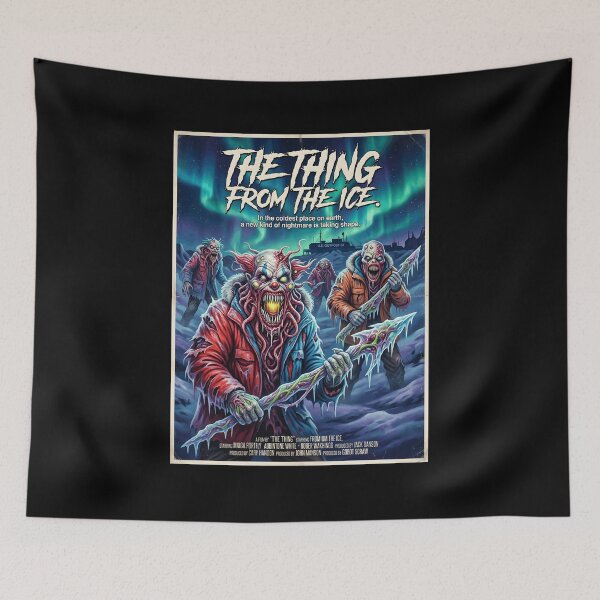 Item preview, The Thing From The Ice Retro 80s Alien Clown Horror Movie Poster designed and sold by OUTPOST-31.