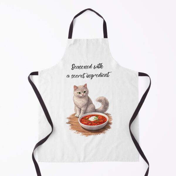 Item preview, Seasoned with a Secret Ingredient Funny Cat And Food Design designed and sold by YasochkaCatsArt.