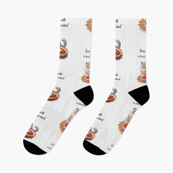 Item preview, Seasoned with a Secret Ingredient Funny Cat And Food Design designed and sold by YasochkaCatsArt.