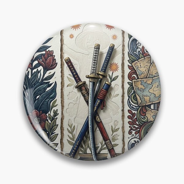 Item preview, Ronin Katanas and Nautical Charts Woodblock Art designed and sold by Amara_junse.