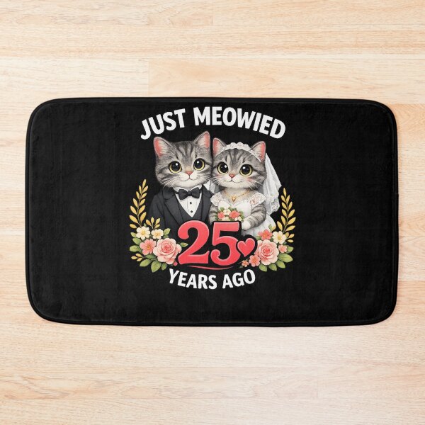 Item preview, Just Meowied Cat 25th Wedding Anniversary 25 Years Couple designed and sold by faridman.