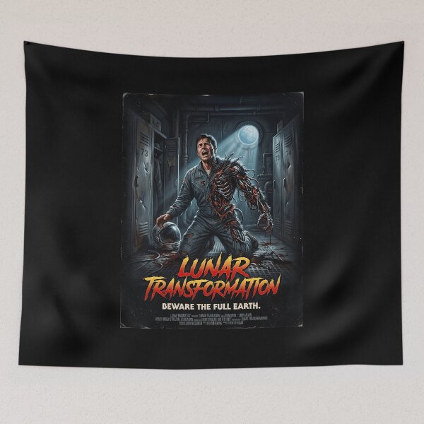 Item preview, Lunar Transformation Retro 80s Horror Movie Poster Werewolf Astronaut Sci-Fi Gore designed and sold by OUTPOST-31.