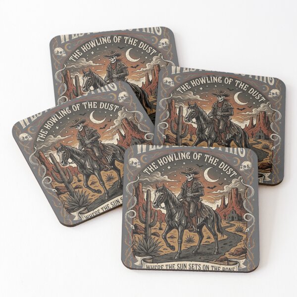 Item preview, Western Gothic Skeleton Cowboy: The Howling of the Dust Desert Nocturne designed and sold by FarDesign.