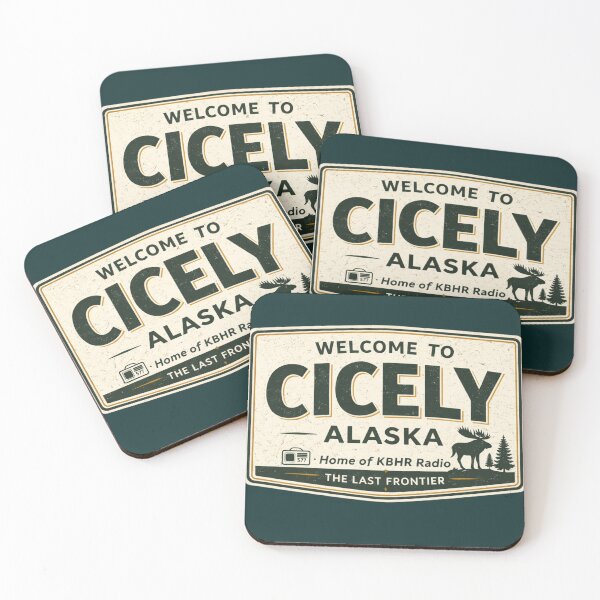 Item preview, Welcome to Cicely Alaska Vintage Sign | KBHR Radio Northern Exposure Inspired Retro Travel Sticker designed and sold by astersgraphics.