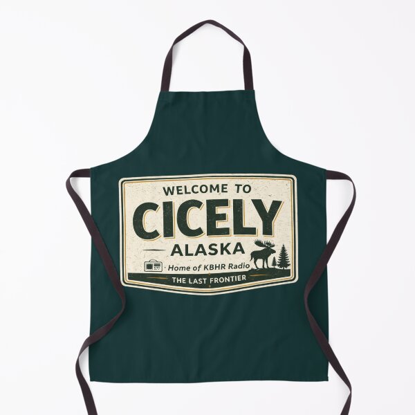 Item preview, Welcome to Cicely Alaska Vintage Sign | KBHR Radio Northern Exposure Inspired Retro Travel Sticker designed and sold by astersgraphics.