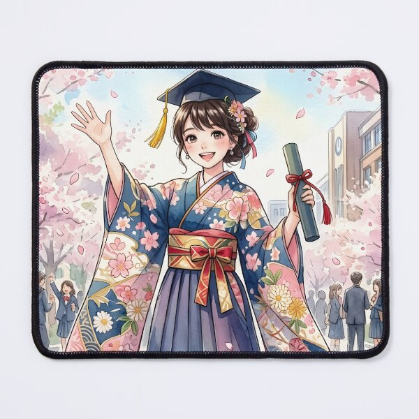 Item preview, Modern Japanese Anime Girl Graduation - Watercolor Hakama and Cherry Blossoms designed and sold by VibranPalette.