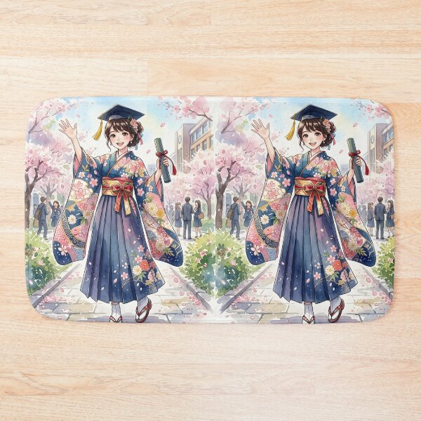 Item preview, Modern Japanese Anime Girl Graduation - Watercolor Hakama and Cherry Blossoms designed and sold by VibranPalette.