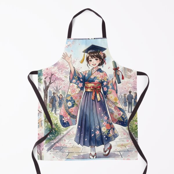 Item preview, Modern Japanese Anime Girl Graduation - Watercolor Hakama and Cherry Blossoms designed and sold by VibranPalette.