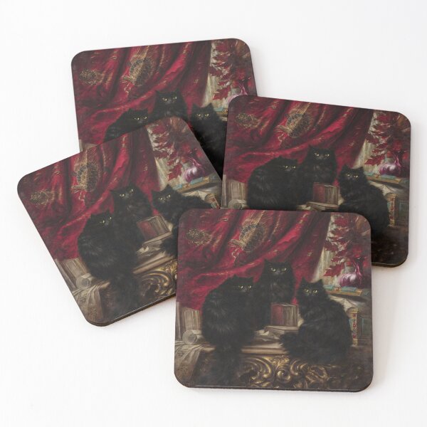 Item preview, Black Cats Gothic Baroque Vintage Painting Dark Aesthetic Cat Lovers Gift designed and sold by RickE.