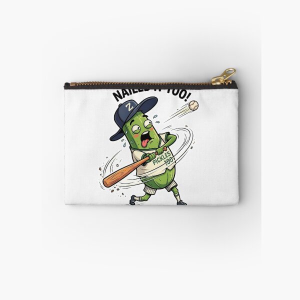 Item preview, Nailed It Too! Funny Baseball Pickle Cartoon designed and sold by UNFILTERED MOODS.