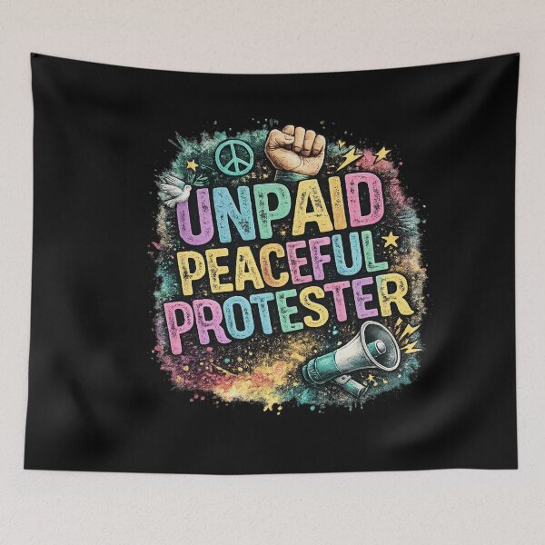 Item preview, Unpaid Peaceful Protester, Retro Activist Sublimation Design, Social Justice Protest  designed and sold by YourgiftShop.