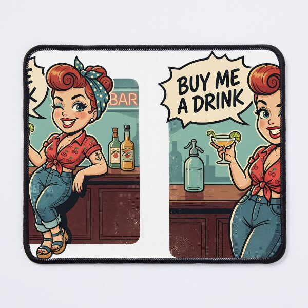 Item preview, A cartoon woman sitting at a bar with a cocktail on transparent background designed and sold by Creative88Art.