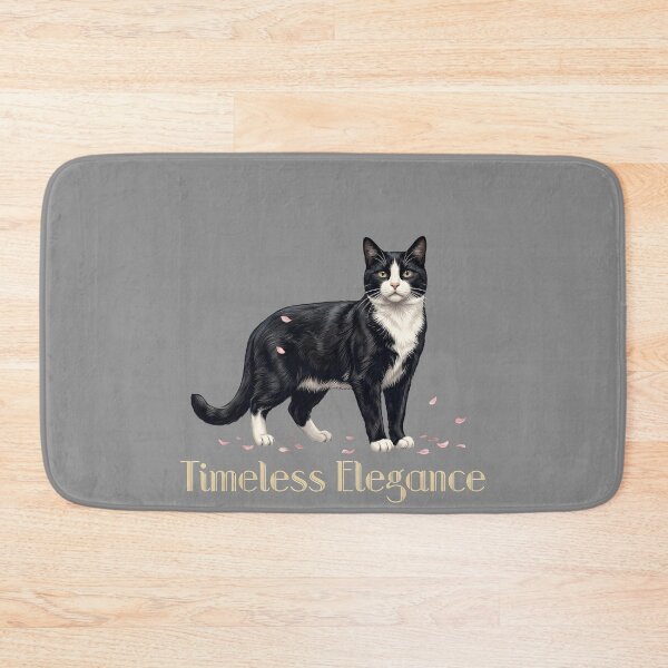 Item preview, Timeless Elegance - Majestic Tuxedo Cat & Cherry Blossoms designed and sold by The Grumpy Pet Club.