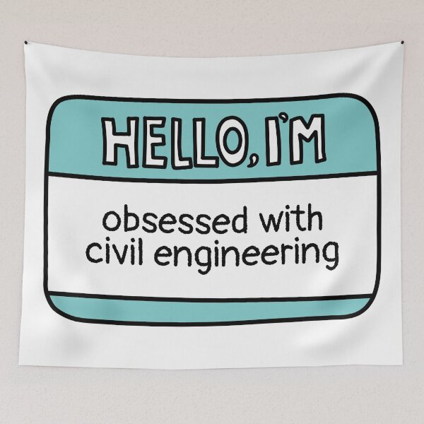 Item preview, Obsessed With Civil Engineering - Funny Engineer Name Tag designed and sold by MaryAller.