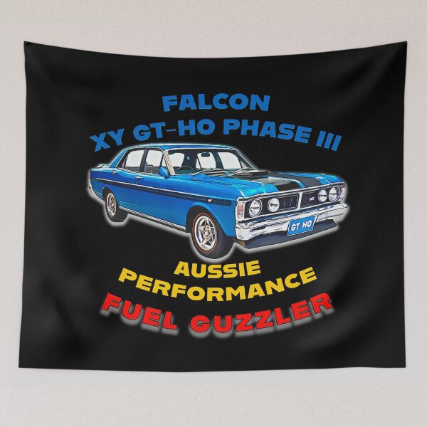 Item preview, Ford Falcon XY GT HO Phase III Blue Aussie Muscle Car Illustration Classic Australian Performance Fuel Guzzler designed and sold by Michael van der Hoorn.