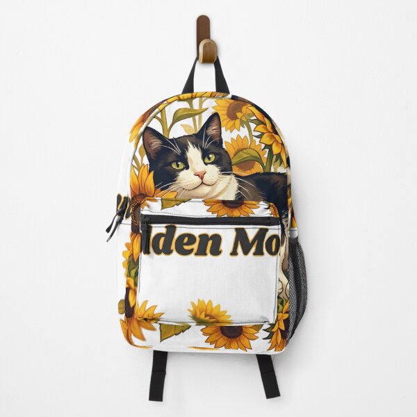 Item preview, Golden Moments - Cute Tuxedo Cat Relaxing in Sunflowers designed and sold by The Grumpy Pet Club.